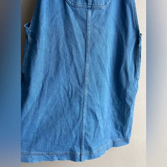 Muji Women Blue Denim Pockets Dress Small - Picture 3 of 8